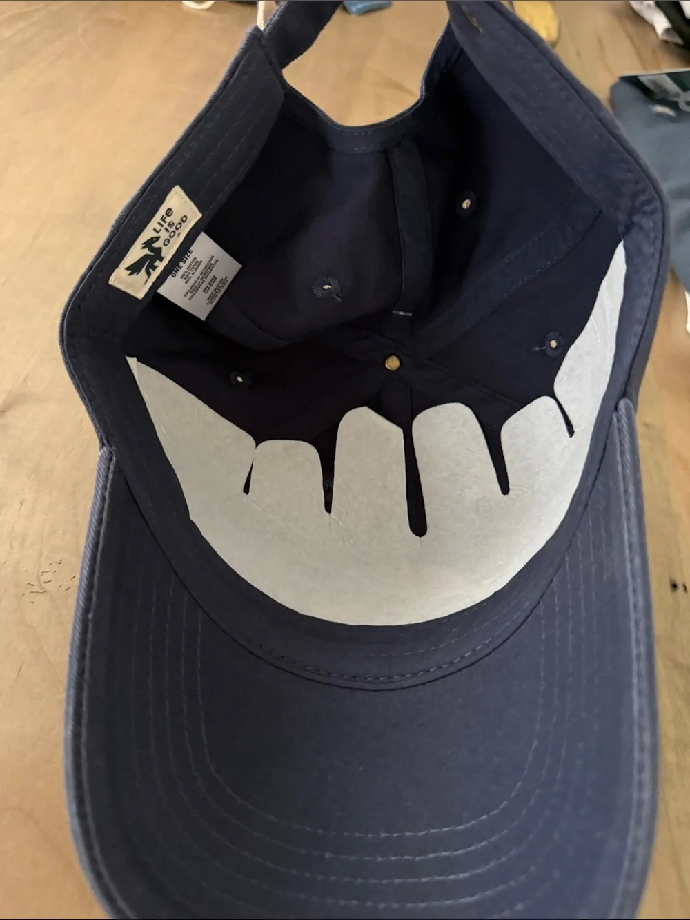 Life Is Good Navy Cap with Pastel Peace Logo